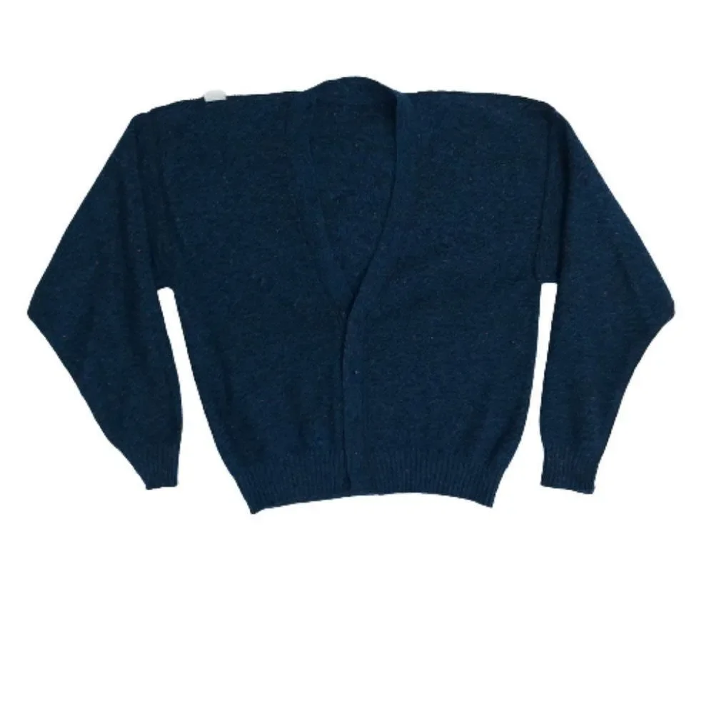 Vintage 1980s 1990s Jantzen Cardigan sweater, Unisex, Blue, L - Picture 15 of 16